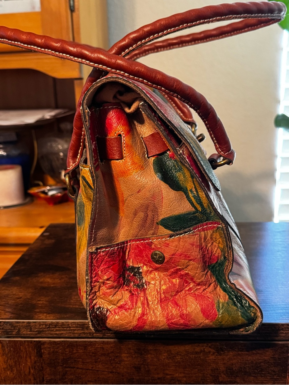 Patricia Nash Leather Floral Shoulder Bag - Picture 5 of 9